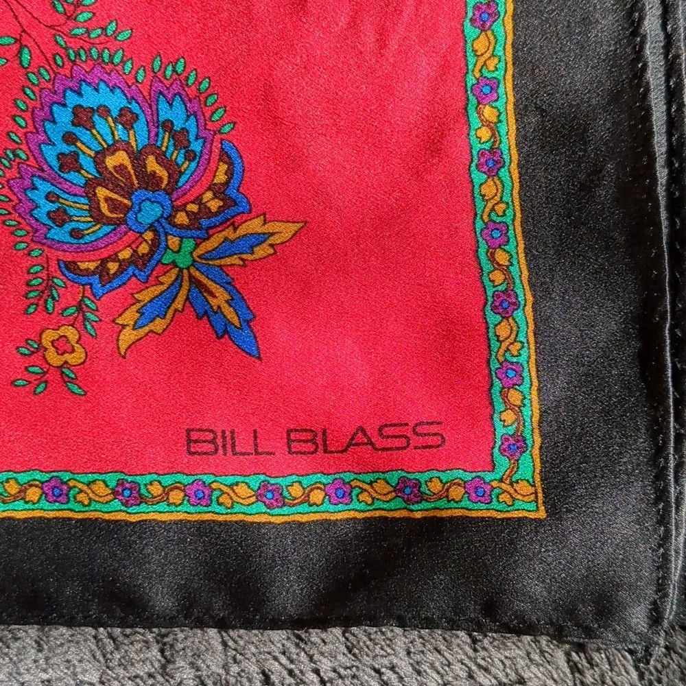 Bill Blass Vintage Floral Silk Scarf